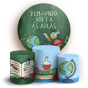 KIT Redondo e Trio Sublimado 3D - Volta as Aulas