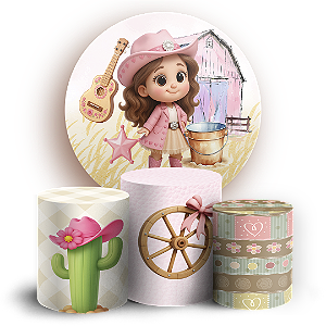 KIT Redondo e Trio Sublimado 3D - Fazendinha