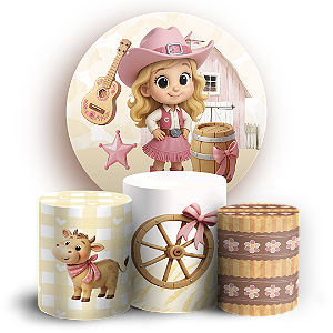 KIT Redondo e Trio Sublimado 3D - Fazendinha