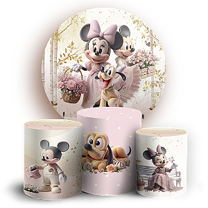 KIT Redondo e Trio Sublimado 3D - Minnie