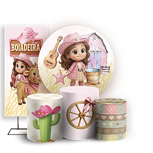 KIT Redondo Trio e Faixa Sublimado 3D - Fazendinha