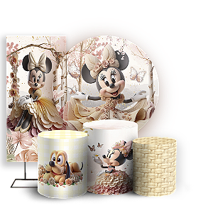 KIT Redondo Trio e Faixa Sublimado 3D - Minnie