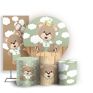 KIT Redondo Trio e Faixa Sublimado 3D - Urso