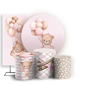 KIT Redondo Trio e Faixa Sublimado 3D - Urso