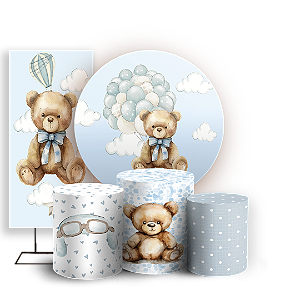 KIT Redondo Trio e Faixa Sublimado 3D - Urso