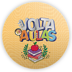 Painel Redondo Sublimado 3D - Volta as Aulas