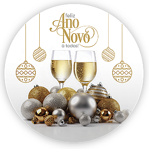Painel Redondo Sublimado 3D - Ano Novo