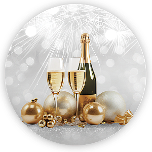 Painel Redondo Sublimado 3D - Ano Novo