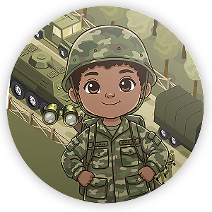 Painel Redondo Sublimado 3D - Exército