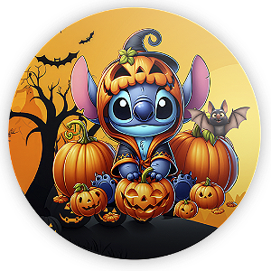 Painel de Mesa Sublimado 3D - Stitch Halloween