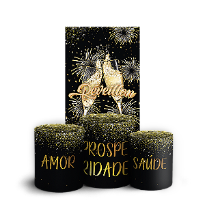 Faixa Lateral e Trio Cilindro Sublimado 3D Vest Facil - Ano Novo