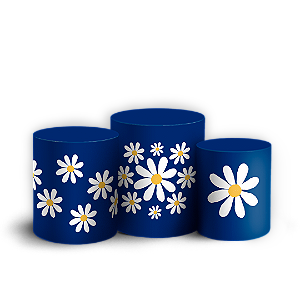 Trio Cilindro Sublimado 3D - Flor Margarida
