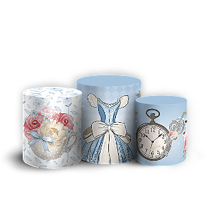 Trio Cilindro Sublimado 3D - Alice no País das Maravilhas