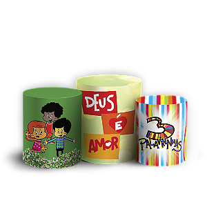 Trio Cilindro Sublimado 3D - 3 Palavrinhas