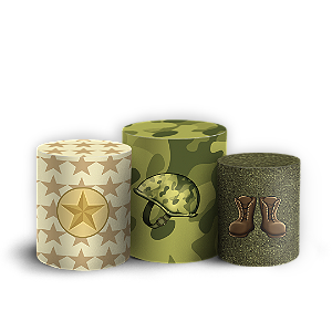 Trio Cilindro Sublimado 3D - Exército