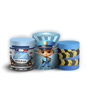 Trio Cilindro Sublimado 3D - Polícia