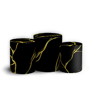 Trio Cilindro Sublimado 3D - Marmore Dourado