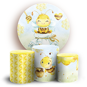 KIT Redondo e Trio Sublimado 3D - Abelha