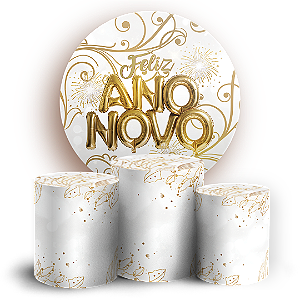 KIT Redondo e Trio Sublimado 3D - Ano Novo