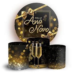 KIT Redondo e Trio Sublimado 3D - Ano Novo