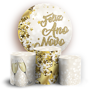 KIT Redondo e Trio Sublimado 3D - Ano Novo
