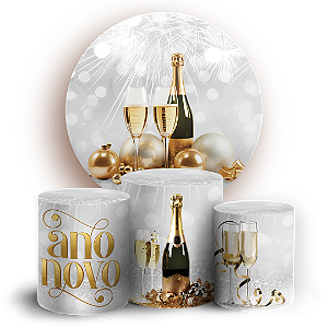 KIT Redondo e Trio Sublimado 3D - Ano Novo