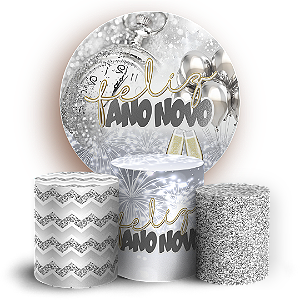 KIT Redondo e Trio Sublimado 3D - Ano Novo