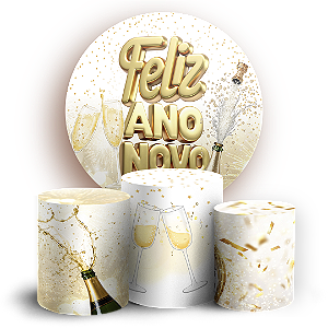 KIT Redondo e Trio Sublimado 3D - Ano Novo