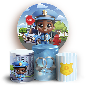 KIT Redondo e Trio Sublimado 3D - Polícia