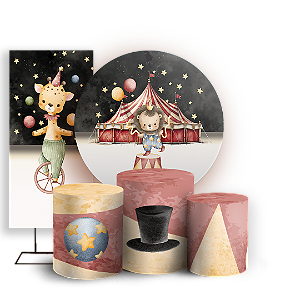 KIT Redondo Trio e Faixa Sublimado 3D - Circo