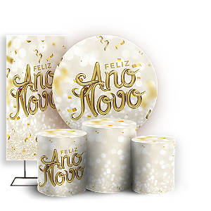 KIT Redondo Trio e Faixa Sublimado 3D - Ano Novo