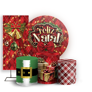 KIT Redondo Trio e Faixa Sublimado 3D - Natal