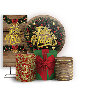 KIT Redondo Trio e Faixa Sublimado 3D - Natal