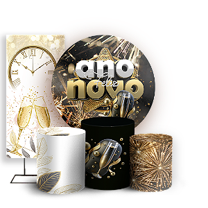 KIT Redondo Trio e Faixa Sublimado 3D - Ano Novo