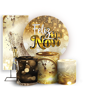 KIT Redondo Trio e Faixa Sublimado 3D - Ano Novo