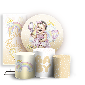 KIT Redondo Trio e Faixa Sublimado 3D - Criança Baby