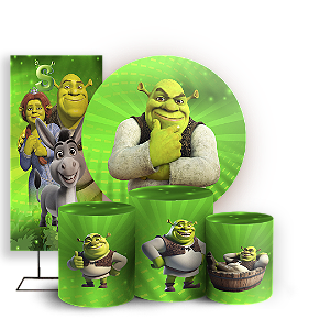 KIT Redondo Trio e Faixa Sublimado 3D - Shrek