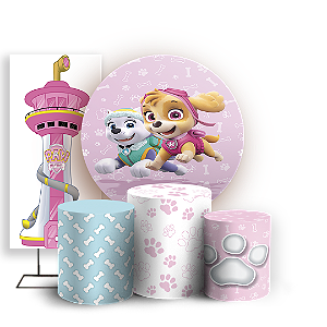 KIT Redondo Trio e Faixa Sublimado 3D - Patrulha Canina