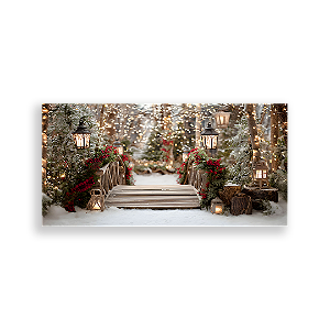 Painel Retangular Sublimado 3D - Fundo Fotografico Natal