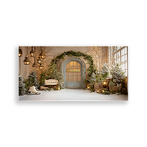 Painel Retangular Sublimado 3D - Fundo Fotografico Natal
