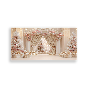 Painel Retangular Sublimado 3D - Fundo Fotografico Natal