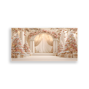 Painel Retangular Sublimado 3D - Fundo Fotografico Natal