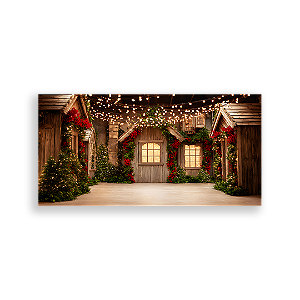 Painel Retangular Sublimado 3D - Fundo Fotografico Natal