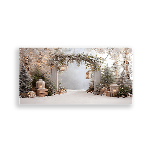 Painel Retangular Sublimado 3D - Fundo Fotografico Natal