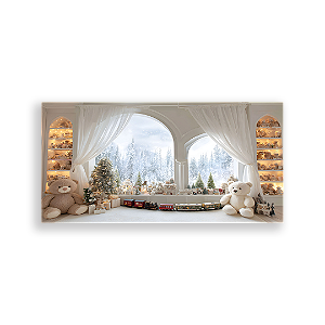 Painel Retangular Sublimado 3D - Fundo Fotografico Natal