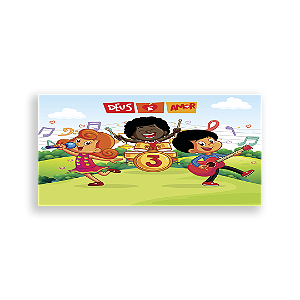 Painel Retangular Sublimado 3D - 3 Palavrinhas