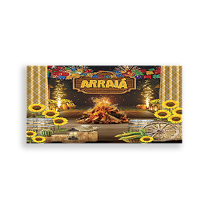 Painel Retangular Sublimado 3D - Festa Junina Arraia