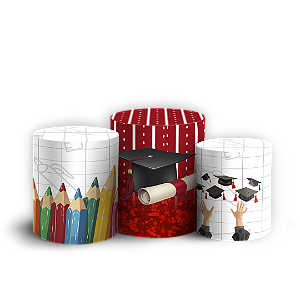 Trio Cilindro Sublimado 3D - Formatura-Abc