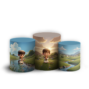 Trio Cilindro Sublimado 3D - Davi E Golias