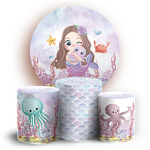 KIT Redondo e Trio Sublimado 3D - Sereia